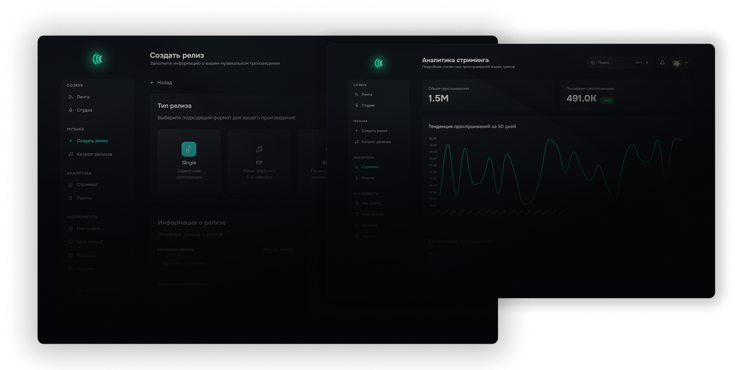 Панель управления Sozvuk